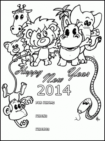 Happy New Year Which Is Cool And Attractive Coloring Pages - New 