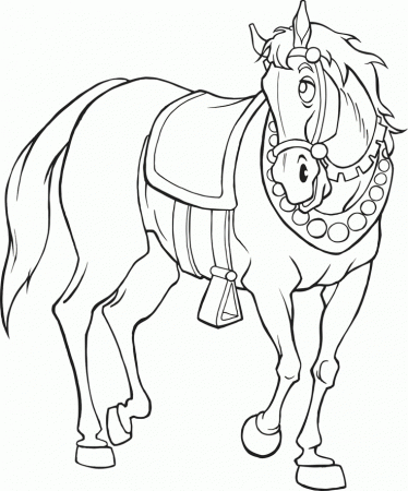 Medieval Horse (coloring page) | VBS Coloring Pages