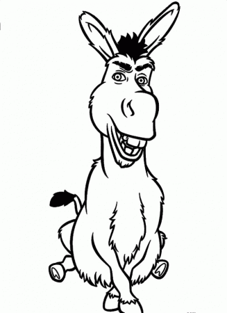 Download Donkey Smiles Widely Shrek The Movie Coloring Pages Or 
