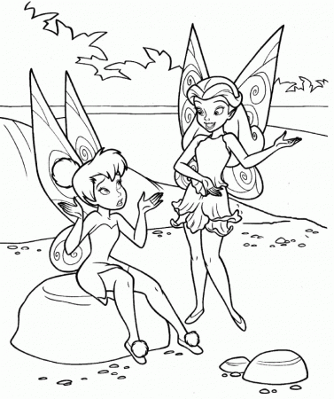 Tinkerbell And Rosetta Coloring Pages - Tinkerbell Cartoon 