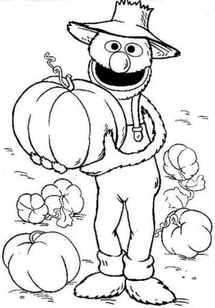 Cartoon Sesame Street Grover Colouring Pages Free Printable For 