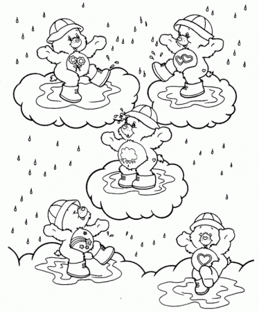 Care Bear Rain Water Play Coloring Pages - Care Bears Coloring 