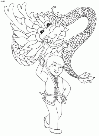 Chinese Dragon New Year Coloring Pages