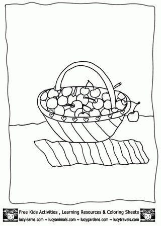 Printable Fruit Coloring Pages Cherries, Fruit Coloring Pages of 
