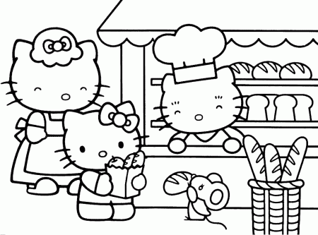 Little Kitty in a big hat Coloring Books | Cartoon Characters 