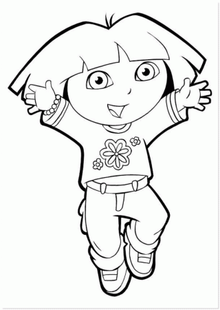 Happy Dora the Explorer – free coloring pages | Easy Coloring 