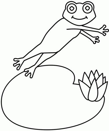 Frog Lily Pad Coloring Page Illustrator Pig