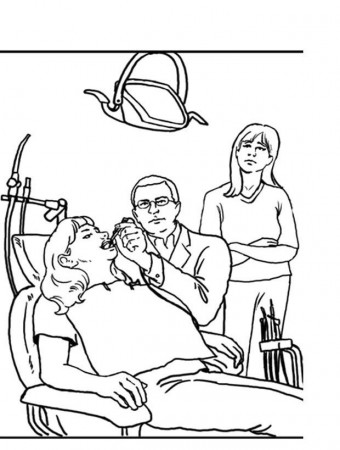 Doctor Day Coloring Pages : Girl Dentist Coloring Pages Kids 