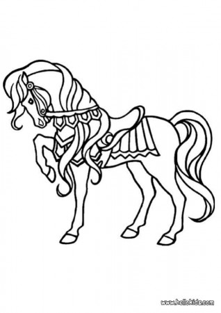 Horse Jumping Coloring Page Images & Pictures - Becuo