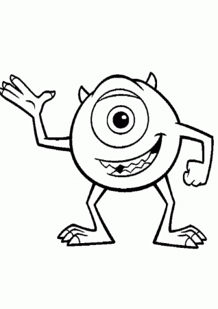 Monster Coloring Sheets Monster Inc Mike Printable Coloring Pages 