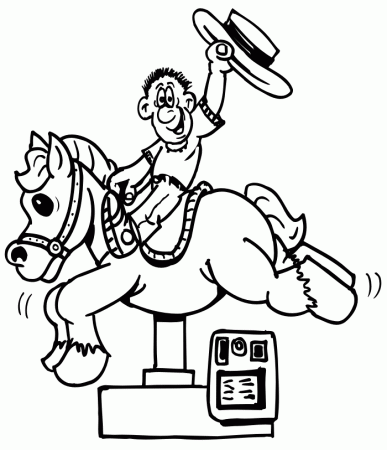 Horse Coloring Page | Coin operated horse ride