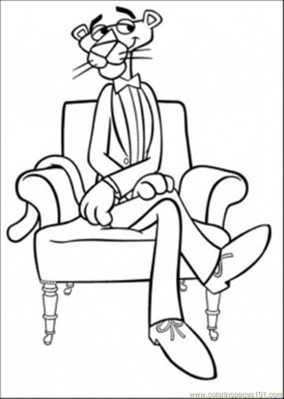 Coloring pages waiting in the chair pink panther free printable