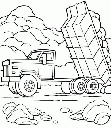 Dump Truck Unloading Cargo - Truck Car Coloring Pages : New Cars 