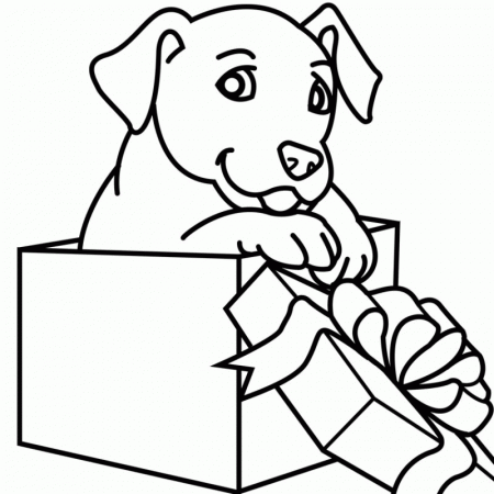 Christmas Puppy Coloring Page | Printable Coloring Pages Gallery