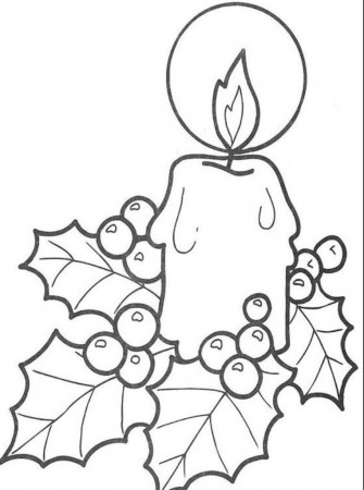 Download Simple Free Coloring Pages For Christmas Candle Printable 