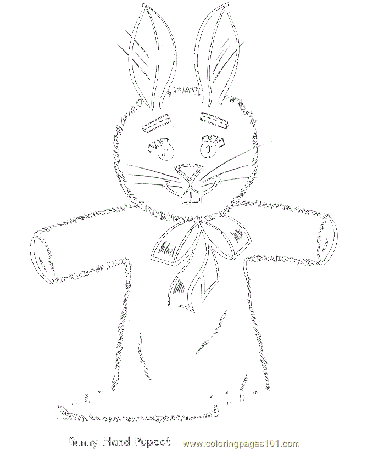 printable coloring page bunny and puppet animals easter bunnies 