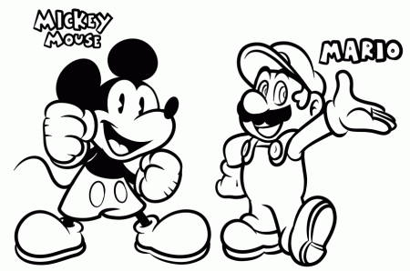 Mario and Mickey Mouse Lineart by JamesmanTheRegenold on deviantART