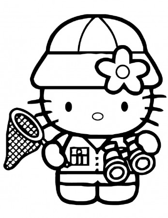 My Melody In Garden Coloring Page | Free Printable Coloring Pages