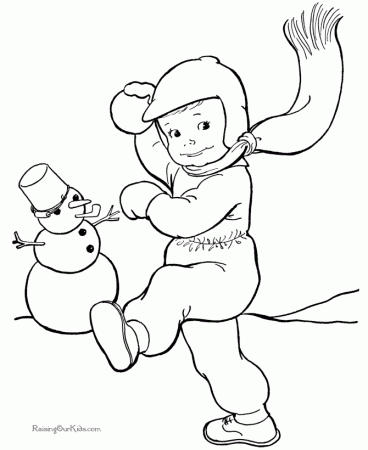 Fun coloring page of kid 030