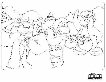 Cartoon Coloring Club Penguin Coloring Pages Puffles Print Club 