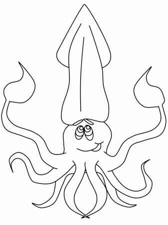 Ocean Squid2 Animals Coloring Pages & Coloring Book