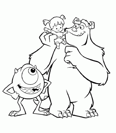 Monster inc coloring | coloring pages for kids, coloring pages for 