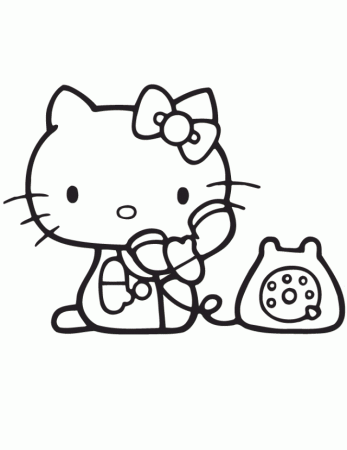 kitty phone coloring pages | Coloring Pages