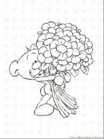 Coloring Pages Pimboli With Bunch Of Flowers (Cartoons > Others 