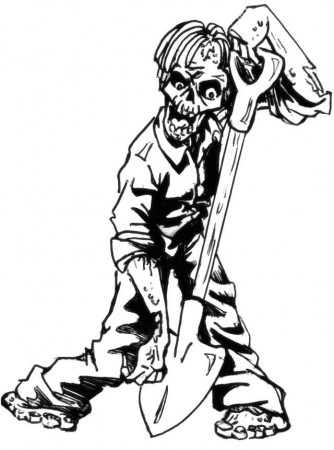 Halloween : Zombie The Killer Coloring Pages, Zombies Scare 