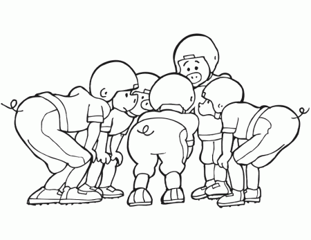football coloring picture pig team huddle
