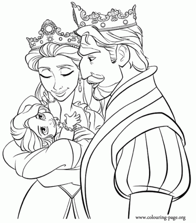 Little Rapunzel And Family Coloring Pages - Disney Coloring Pages 