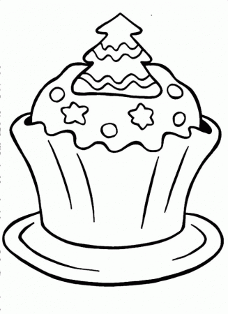 Download A Christmas Cupcake Coloring Pages Or Print A Christmas 