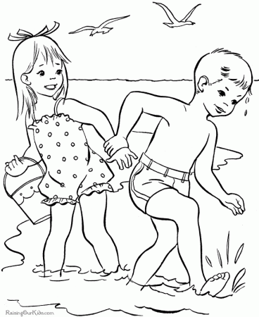 Beach Scene Coloring Pages | Beach Coloring Pages | Printable Free 
