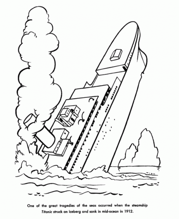 USA-Printables: Wreck of the Titanic coloring sheet - American 