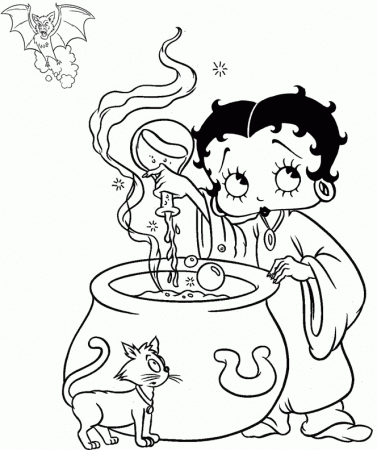 Betty Boop Wearing Chinese Dress Coloring Pages - Betty Boop 