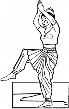 Coloring Pages Indian Dance (Countries > India) - free printable 