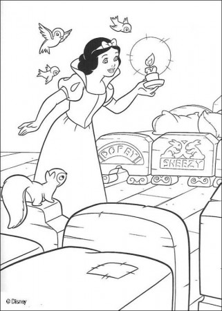 Snow White and the seven dwarfs coloring pages - Dwarfs' house