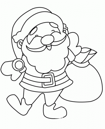 A Very Cute Santa Claus Coloring Page - Kids Colouring Pages