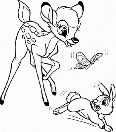 Bambi : Photos Bambi In The Tree And Thumper Coloring Pages 