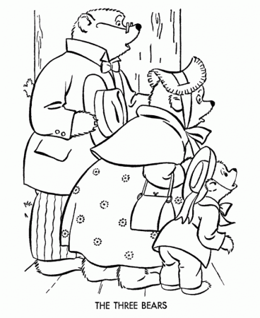 BlueBonkers: Nursery Rhymes Coloring Page Sheets - Three Bears 