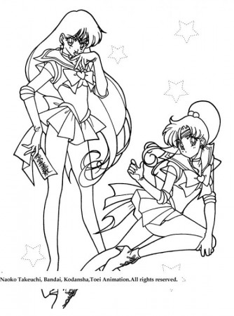 SAILOR MOON coloring pages - Two warrior girls