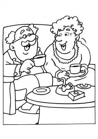 Coloring page Grandma and Grandpa - img 6530.
