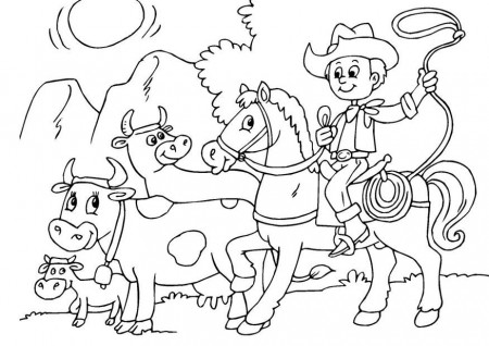 Coloring page to herd cows - img 25969.