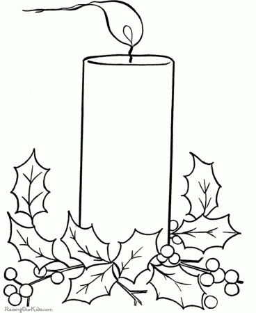 Free Christmas coloring pages - Candles!