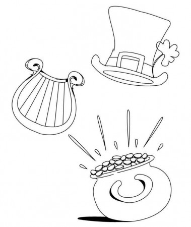 Leprechaun In Pot Of Gold St Patricks Coloring Page - Holiday 
