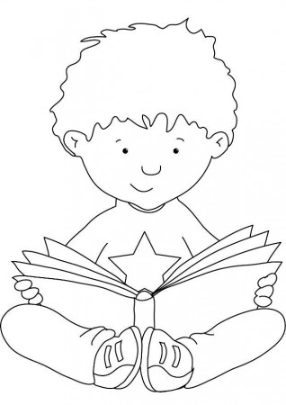Reading-coloring-1 | Free Coloring Page Site