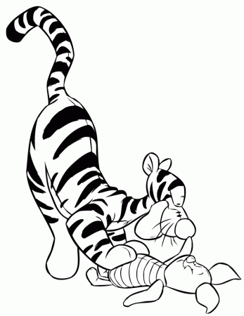 Tigger Playing With Piglet Coloring Page | Free Printable Coloring 