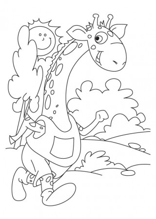 Giraffe in hurry coloring pages | Download Free Giraffe in hurry 
