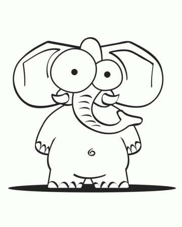Crazy-eyed Elephant - Free Printable Coloring Pages