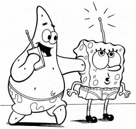 Cartoon Spongebob Patrick Star Coloring Sheets Printable Free For 